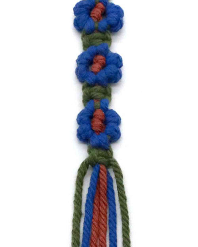 Assorted 4-Pack Hand-Woven Flower Keychain