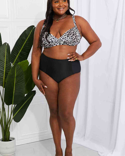 Marina West Swim Take A Dip Twist High-Rise Bikini in Leopard