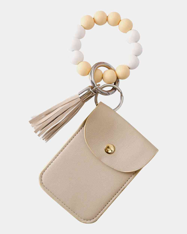 Bead Wristlet Key Chain with Wallet