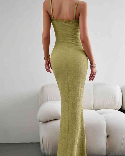 Spaghetti Strap Maxi Fishtail Dress