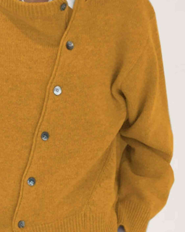 Dropped Shoulder Buttoned Cardigan