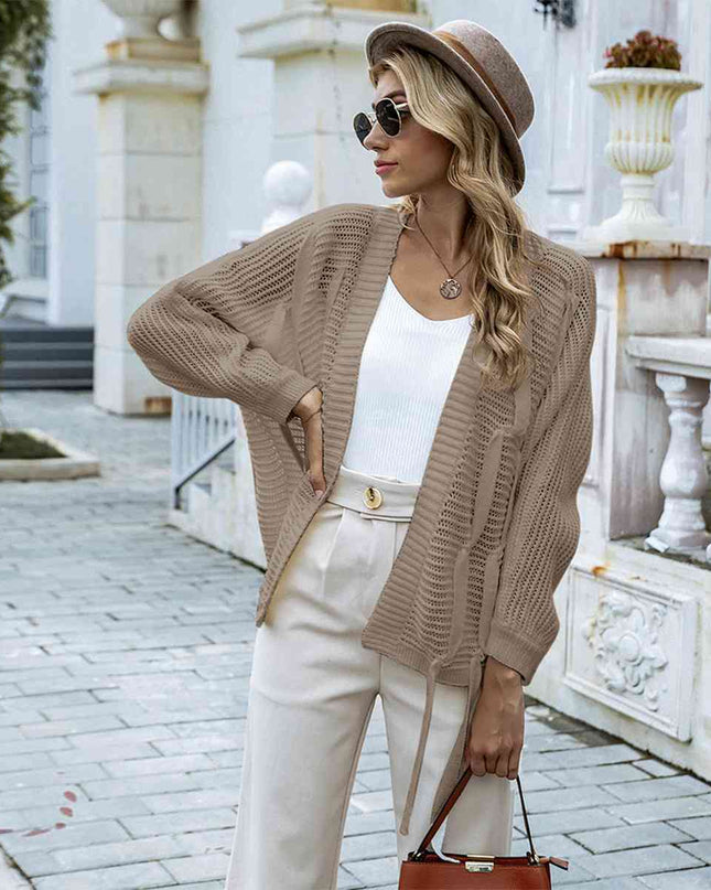 Open Front Strap Detail Cardigan