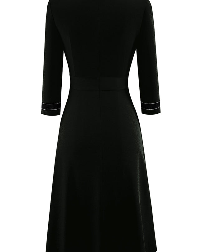 Round Neck Three-Quater Sleeve Dress