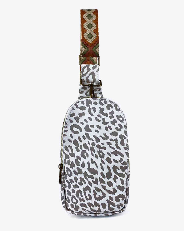 Printed PU Leather Sling Bag