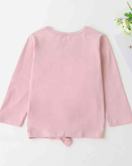 Round Neck Butterfly Graphic Long Sleeve T-Shirt