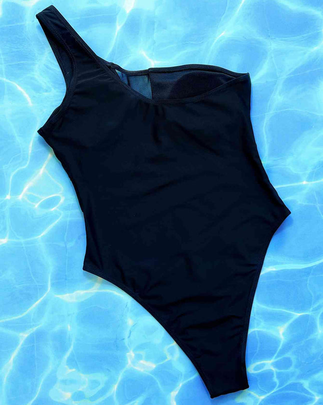 One-Shoulder Sleeveless One-Piece Swimsuit