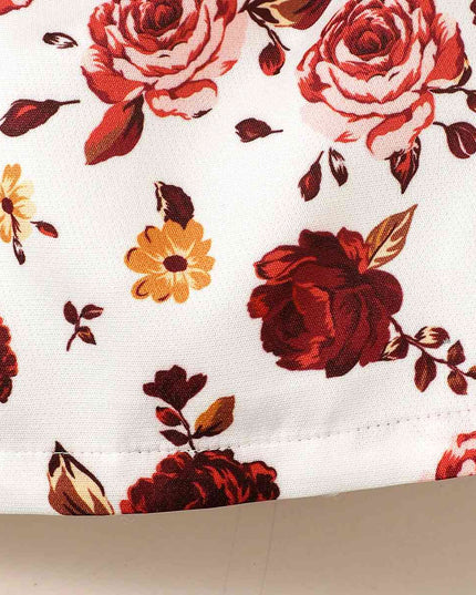 Floral Print Belted Short Dress