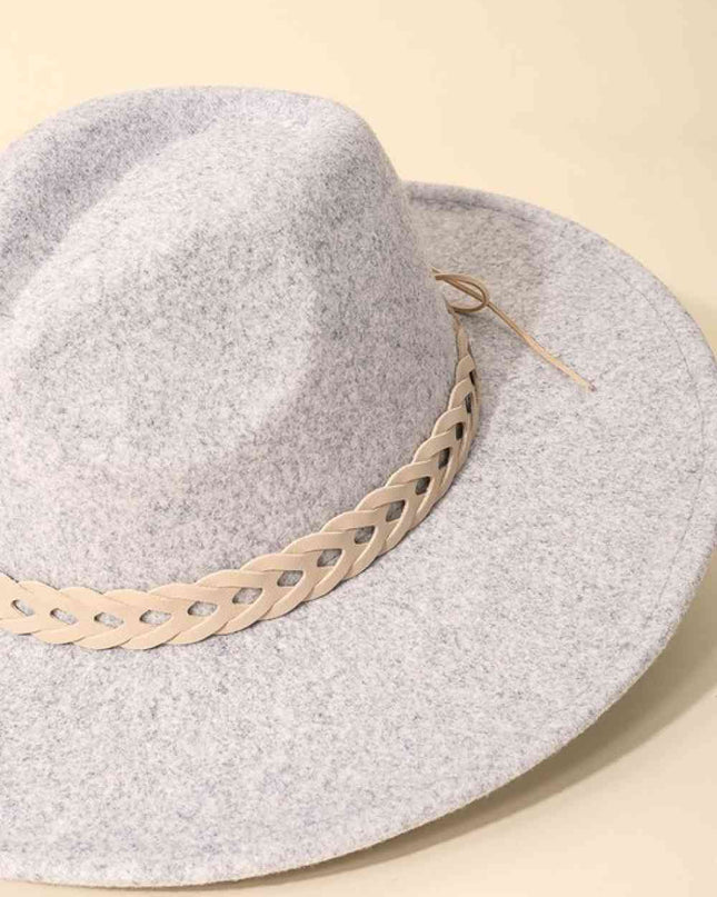 Fame Woven Together Braided Strap Fedora