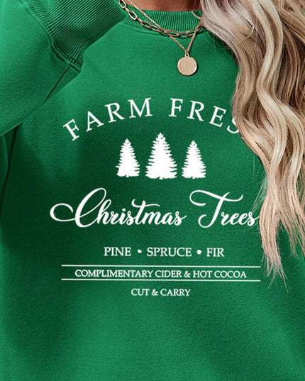 Graphic Round Neck Dropped Shoulder Sweatshirt