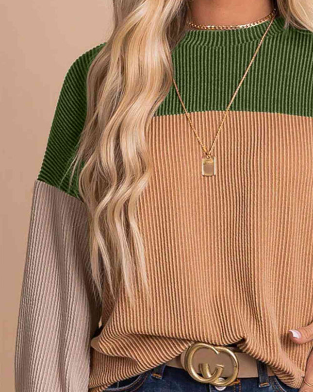 Color Block Dropped Shoulder T-Shirt