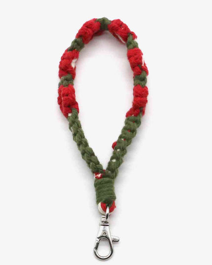 Assorted 4-Pack Hand-Woven Flower Macrame Wristlet Keychain