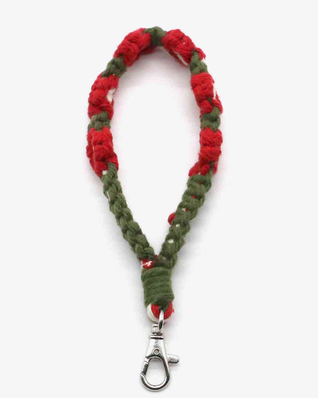 Assorted 4-Pack Hand-Woven Flower Macrame Wristlet Keychain