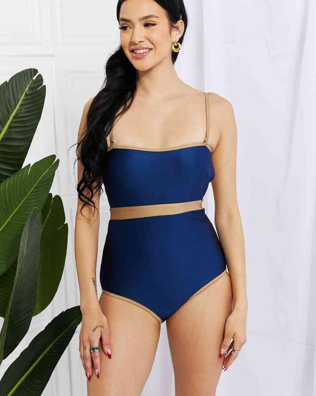 Marina West Swim Wave Break Contrast Trim One-Piece