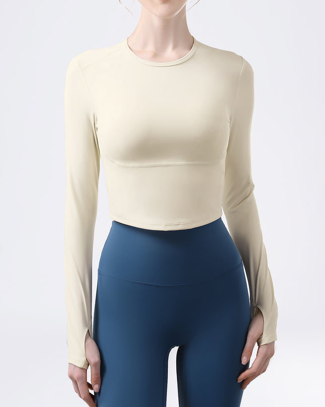 Round Neck Long Sleeve Active T-Shirt