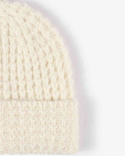 Waffle-Knit Cuff Beanie