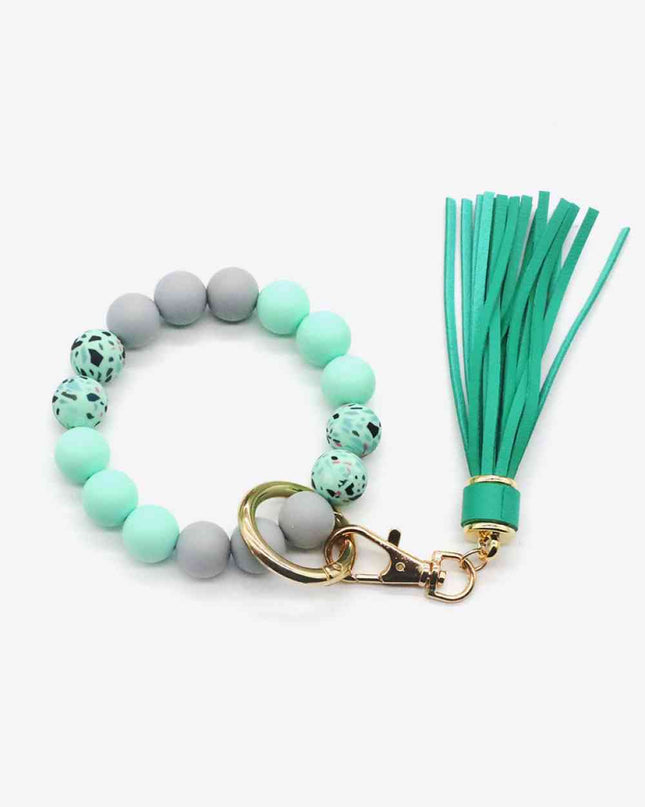Assorted 2-Pack Multicolored Beaded Tassel Keychain