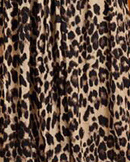Plus Size Leopard Print Midi Skirt