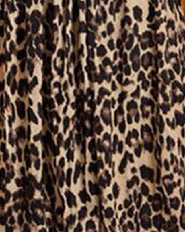Plus Size Leopard Print Midi Skirt