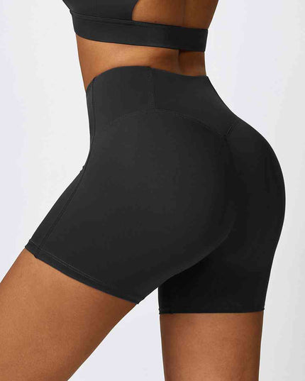 Wide Waistband Slim Fit Sports Shorts