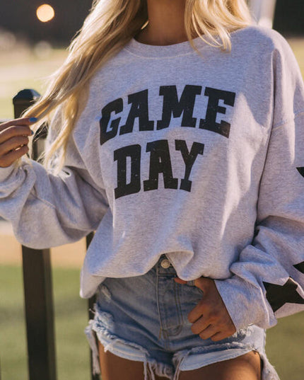 GAME DAY Long Sleeve Round Neck Sweatshirt