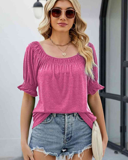 Short Flounce Sleeve Top