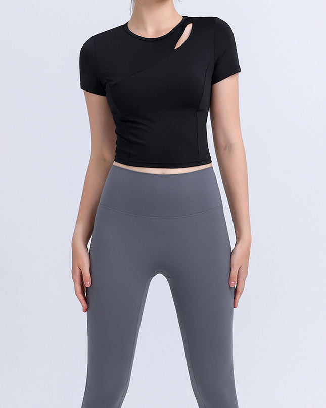 Round Neck Short Sleeve Active Top