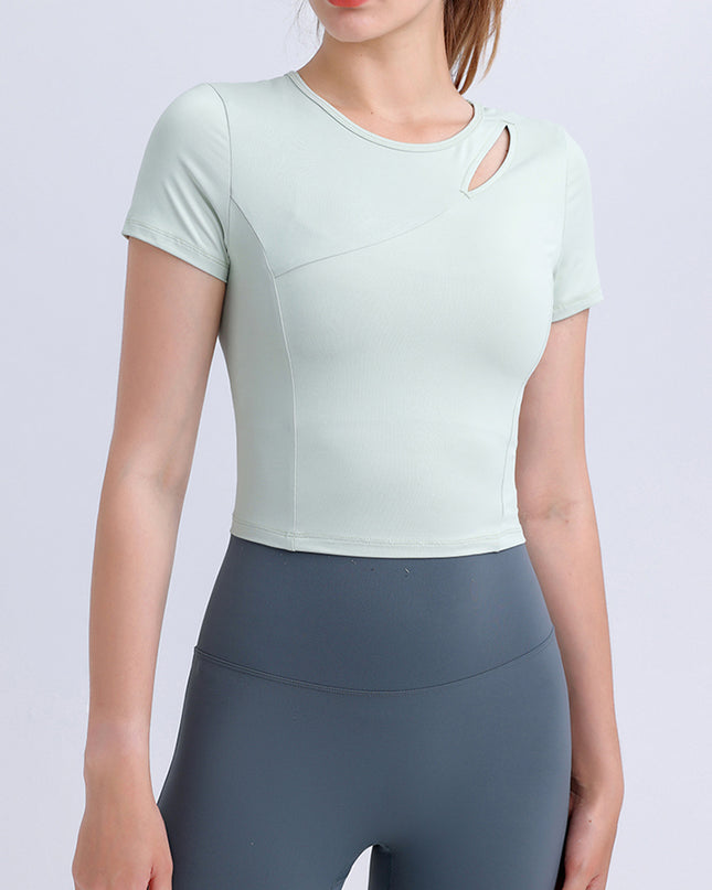 Round Neck Short Sleeve Active Top