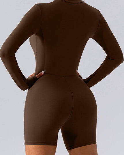 Half Zip Long Sleeve Active Romper