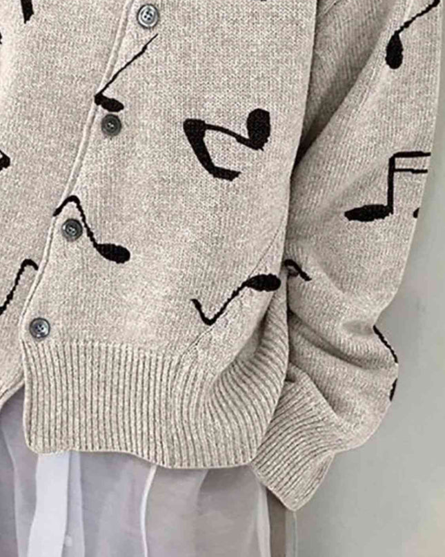 Dropped Shoulder Buttoned Cardigan