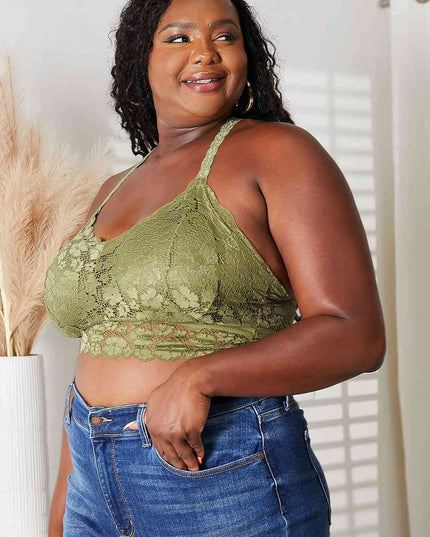 JadyK Juliette Full Size Crisscross Lace Bralette