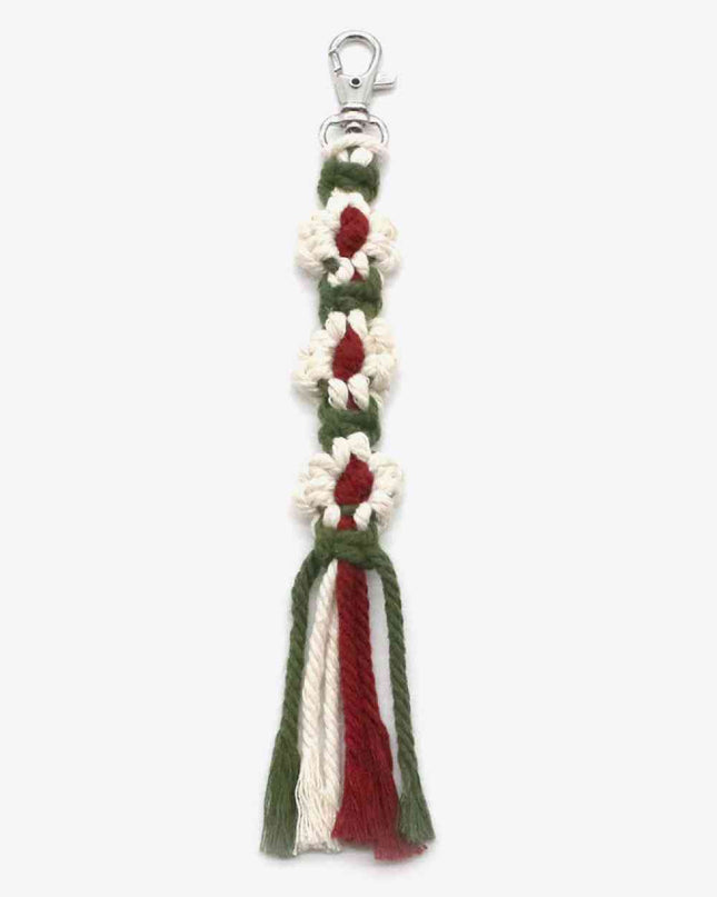 Assorted 4-Pack Hand-Woven Flower Keychain