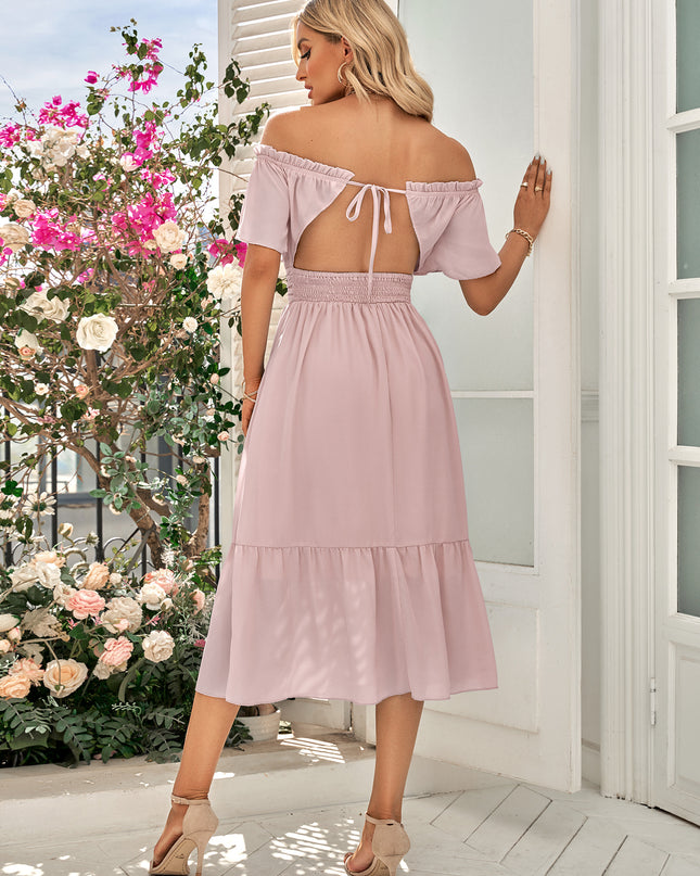 Off-Shoulder Tied Cutout Dress