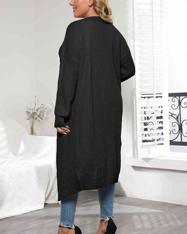 Plus Size Open Front Long Sleeve Cardigan