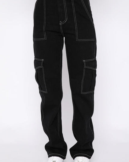 High Waist Jeans with Pockets