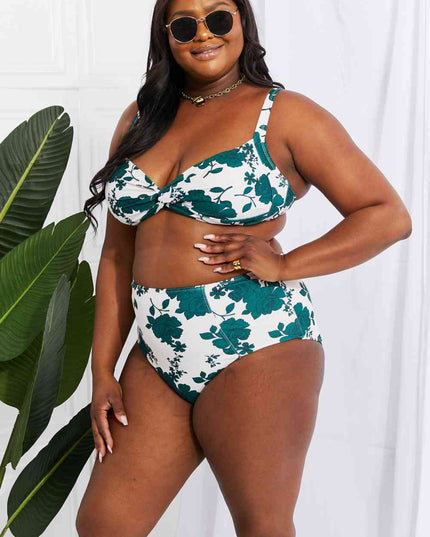 Marina West Swim Take A Dip Twist High-Rise Bikini in Forest