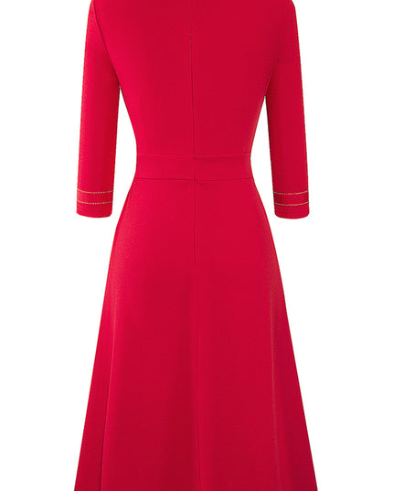 Round Neck Three-Quater Sleeve Dress