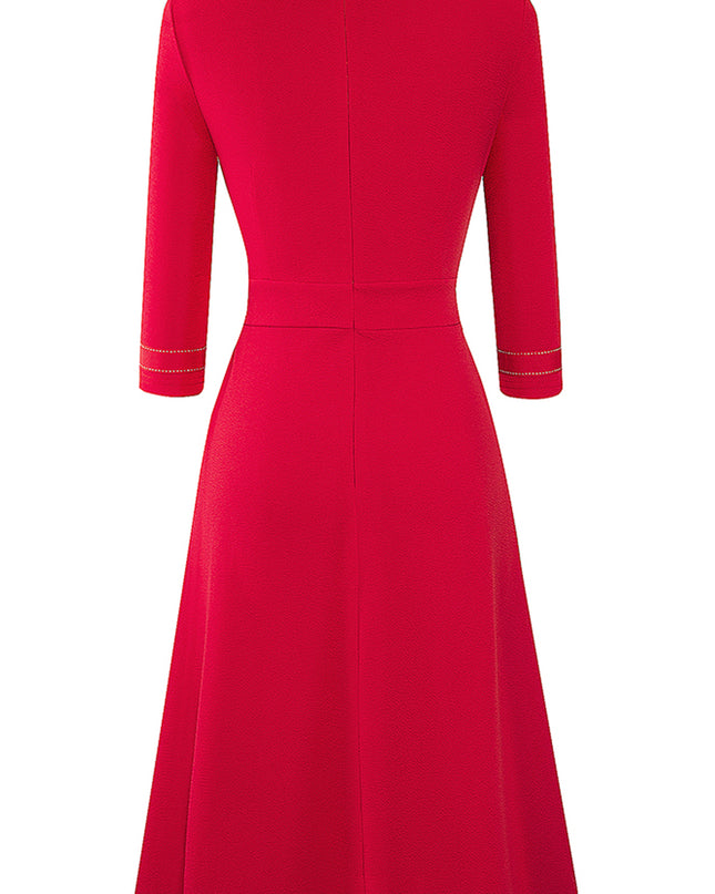 Round Neck Three-Quater Sleeve Dress