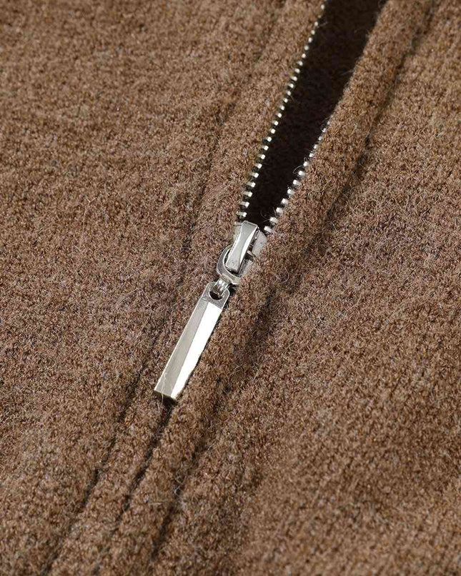 Zip Front Long Sleeve Cardigan