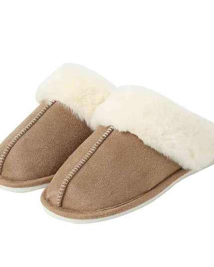 Faux Suede Center Seam Slippers