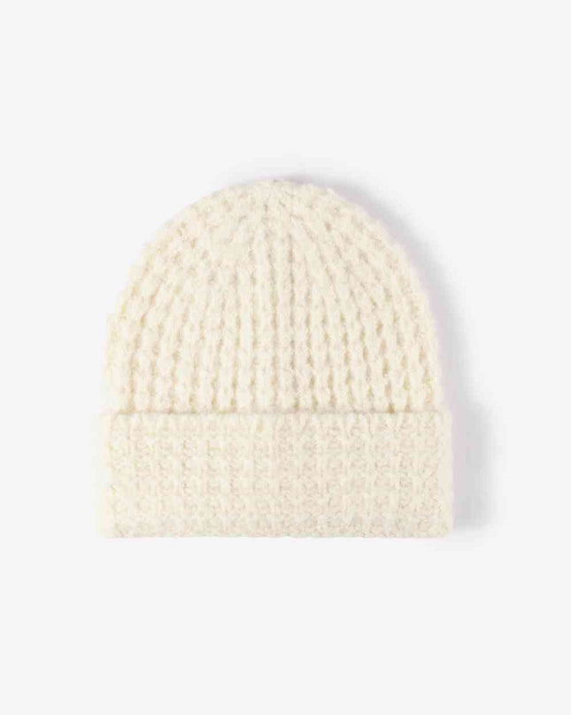 Waffle-Knit Cuff Beanie