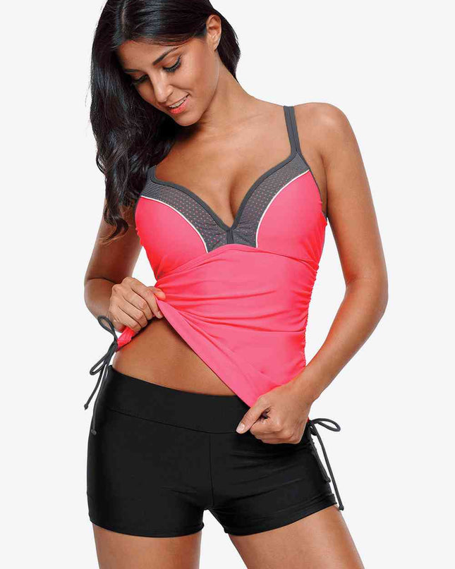Contrast Sweetheart Neck Swim Cami