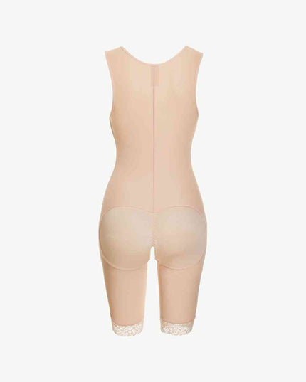 Full Size Lace Trim Shapewear with Zipper