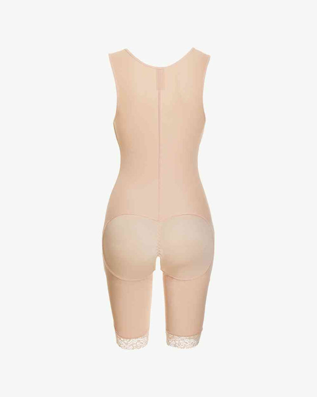 Full Size Lace Trim Shapewear with Zipper