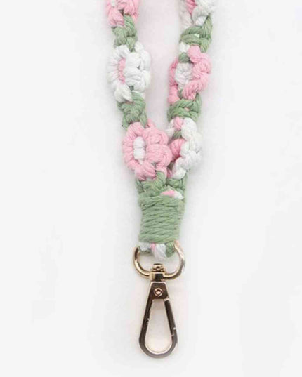 Assorted 4-Piece Macrame Flower Keychain