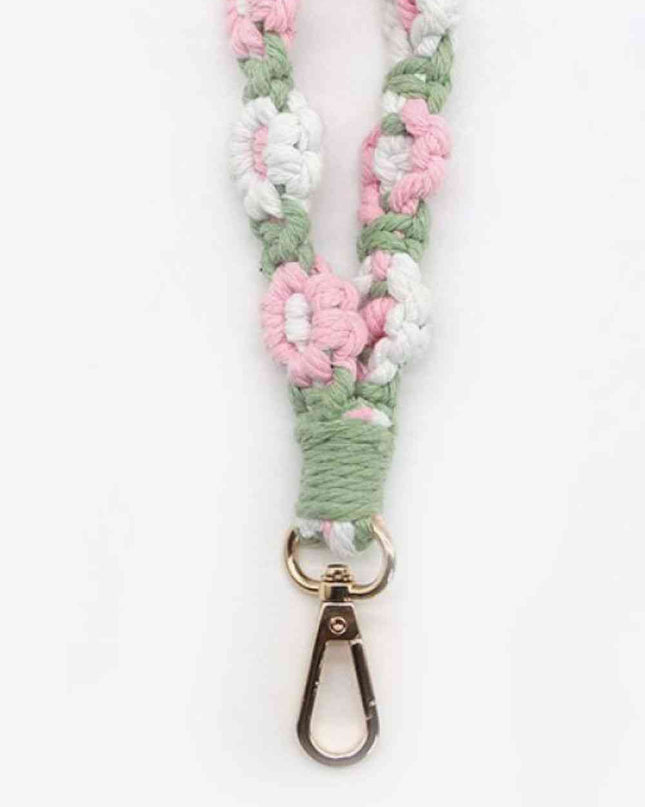 Assorted 4-Piece Macrame Flower Keychain