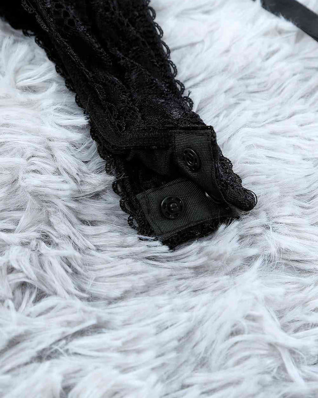 Crisscross Lace-Up Lace Teddy