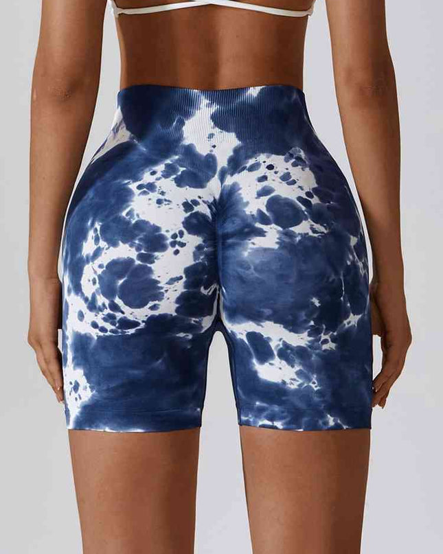 Tie Dye Wide Waistband Slim Fit Sports Shorts