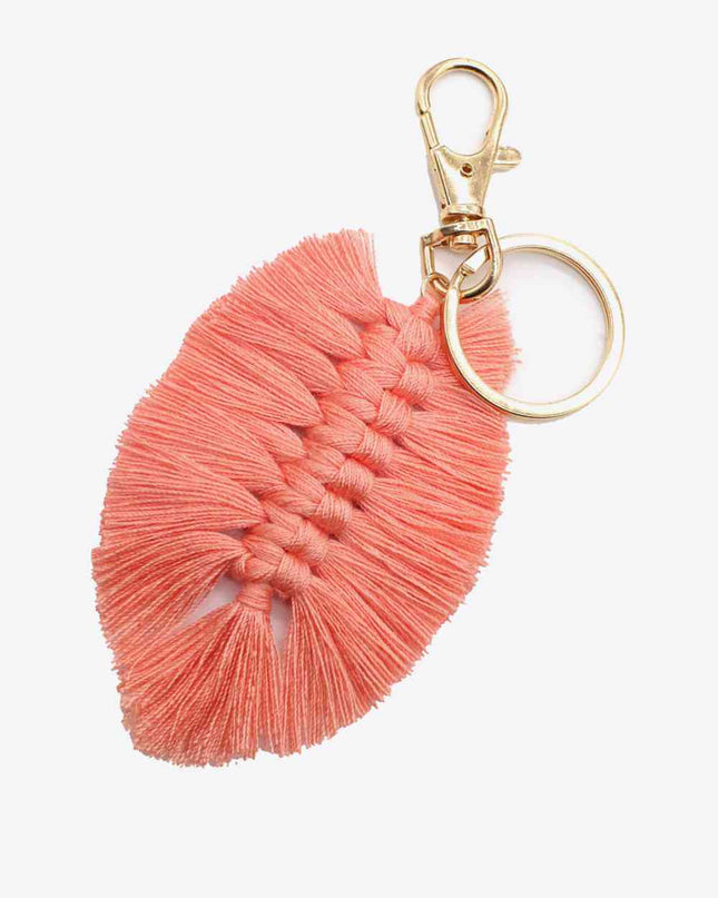 Assorted 4-Pack Leaf Shape Fringe Keychain