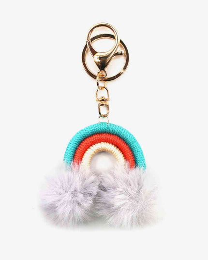 Assorted 4-Pack Rainbow Pom Pom Keychain