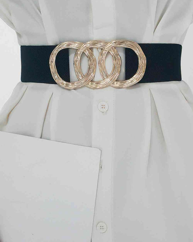 Zinc Alloy Buckle Elastic Wide Belt